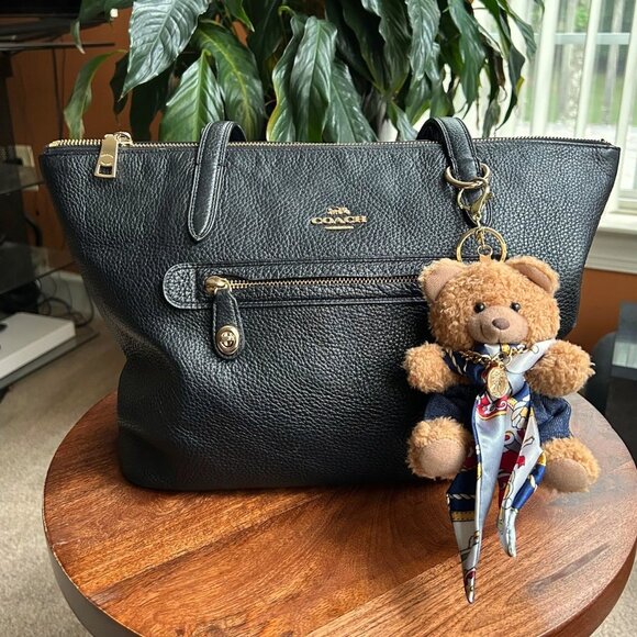 New TEDDY BEAR TWILLY SCARF Bag Charm Tan Navy Red🧸 - Picture 5 of 6